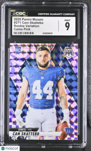 2025 Panini Mosaic Cam Skattebo Rookie Variation Camo Pink #271 CGC 9 New York Giants