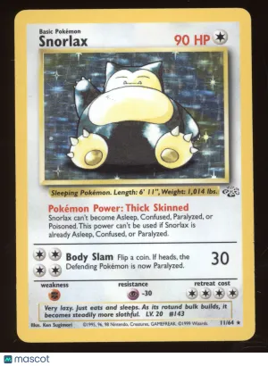 1999 Jungle Snorlax Holo Rare #11/64