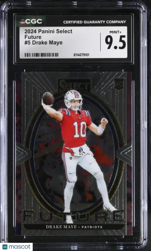 2024 Panini Select Drake Maye Rookie Future #5 CGC 9.5 New England Patriots