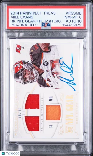 Mike Evans 2014 Panini National Treasures Triple Materials NFL Gear RC /10