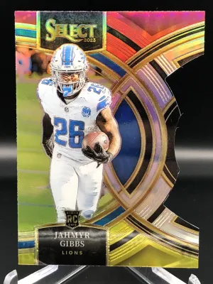 2023 Panini Select Premier No.198 Red/yellow Die Cut Jahmyr Gibbs Rookie Card