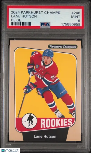 2024/25 Upper Deck Parkhurst Champions Lane Hutson #246 Beige Rookie PSA 9