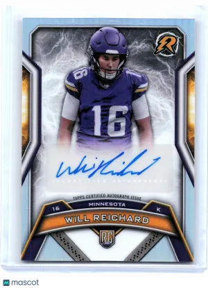 Topps 2025 Topps Resurgence Football—Will Reichard #RRS-WR Rookie—Near Mint or Better