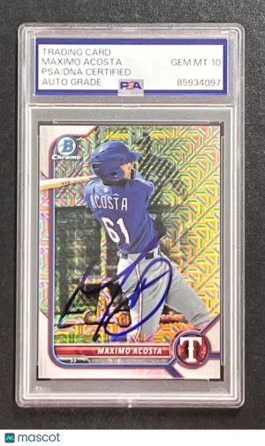 2022 Topps Bowman Chrome Prospect #BCP-113 Maximo Acosta Signed Card Auto 10 P