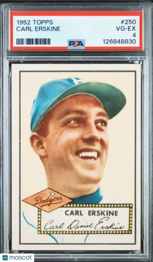 1952 Topps Carl Erskine #250 [Base] Base Set PSA 4