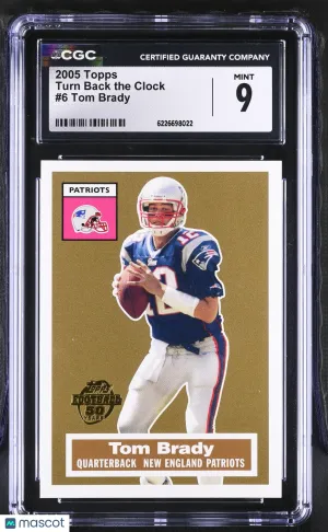2005 Topps Tom Brady Turn Back the Clock #6 CGC 9 New England Patriots