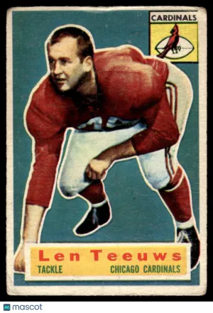 1956 Topps Football Card Len Teeuws Chicago Cardinals #46 VG