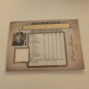 2008 Upperdeck A Pierce Of History Prince Fielder Jersey /75
