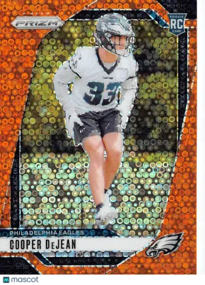 2024 Panini Prizm Football Cooper DeJean Orange Disco Rookie RC #321 Philadelphia Eagles
