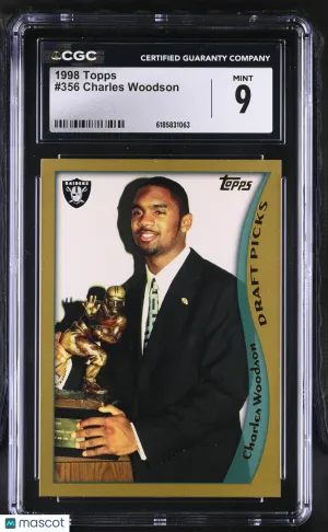 1998 Topps Charles Woodson Rookie #356 CGC 9 Oakland Raiders