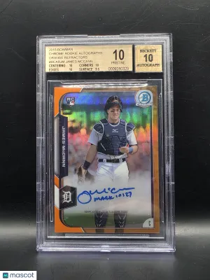2015 Bowman Chrome Rookie Autographs Orange Refractors James McCann BGS 10