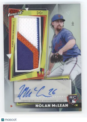 2026 Topps Finest Rookie Autograph Relic Nolan McLean #RPA-NM RC Memorabilia