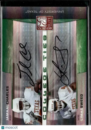 Jamaal Charles Limas Sweed 2008 Donruss Elite Auto Green /50 Texas Longhorns