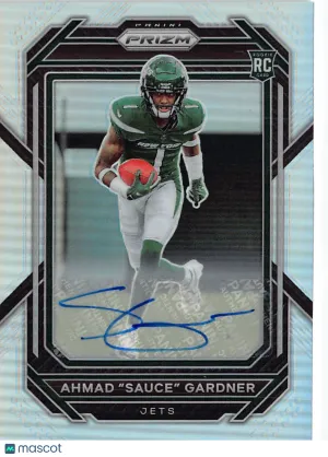 2023 Panini Prizm Football Ahmad "Sauce" Gardner Rookie Auto RC #341 New York Jets