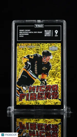 /10 2024 SkyBox Metal Universe Microfibers Sidney Crosby #26MF Gold TAG 9
