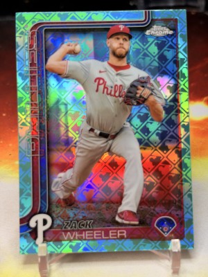 2025 Topps CHROME Logofractor Edition #189 Zack Wheeler Aqua Refractor /199