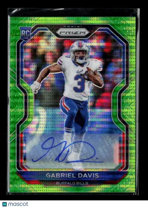 2020 Panini Prizm Football Gabriel Davis #312 Green Shimmer RC Auto