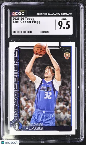 2025-26 Topps Cooper Flagg Rookie #201 CGC 9.5 Dallas Mavericks
