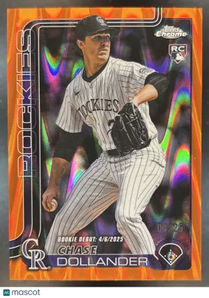 Chrome Update Chase Dollander Base Orange RayWave Refractor #USC175 Colorado Rockies