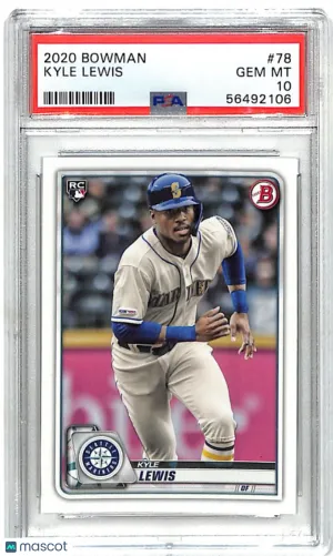 2020 Bowman Kyle Lewis Rookie #78 PSA 10 Seattle Mariners