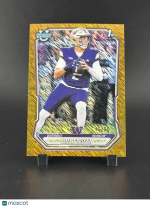 2024 Bowman Chrome University Football Elijah Brown #BCP-144 Gold Shimmer Refractor /50