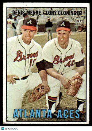 1967 Baseball Card Denis Menke / Tony Cloninger #396