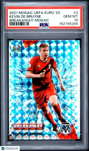 2020 Panini Mosaic UEFA Euro 2020 Breakaway Kevin De Bruyne #2 PSA 10
