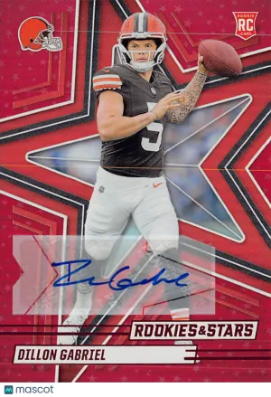 2025 Panini Rookies & Stars Football Dillon Gabriel Red Auto Rookie RC #117 Cleveland Browns