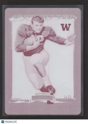 2008 Press Pass Legends Football Hugh McElhenny #93 Magenta Printing Plate 1/1 Washington Huskies