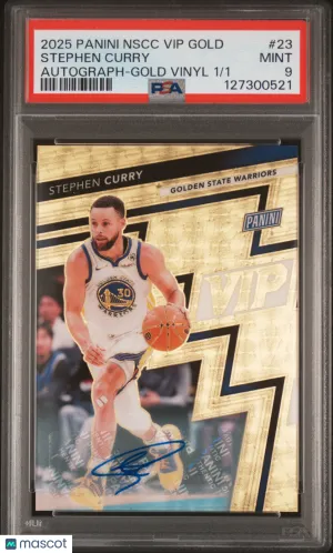 2025 Panini National Collectors Gold Stephen Curry #23 Auto Vinyl 1/1 PSA Auto