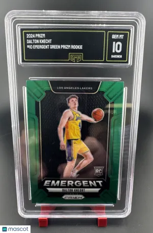 2024-25 Panini Prizm Dalton Knecht #10 Green Prizm Parallel/Variety Rookie Insert GMA 10
