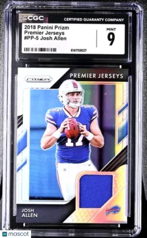 2018 Panini Prizm Josh Allen RC Premier Jerseys Relic PP-5 CGC 9 Buffalo Bills