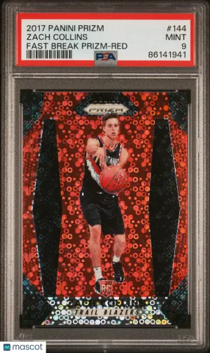 2017 Panini Prizm Zach Collins Fast Break Prizm Red PSA 9