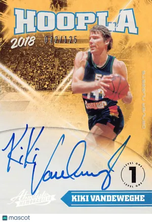 2018-19 Panini Absolute Memorabilia Hoopla Kiki Vandeweghe Level One Auto /125 #HS-KV Denver Nuggets