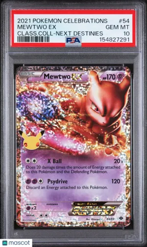 2021 Pokemon Celebrations Classic Collection Mewtwo EX Class.Coll-Next Destinies PSA 10 #54