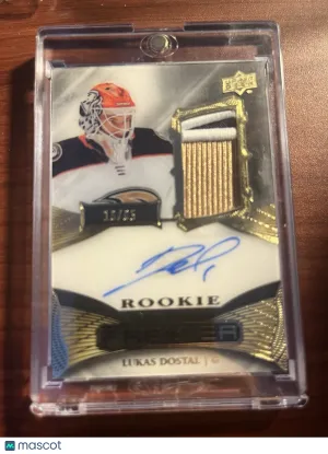 Lukas Dostal 2022-23 Upper Deck Premier Rookie Auto Patch GOLD #AR-LD /65