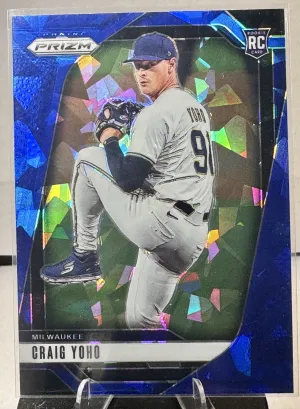 Panini 2025 Prizm Baseball Craig Yoho Rookie Blue Ice Prizm #198 Brewers