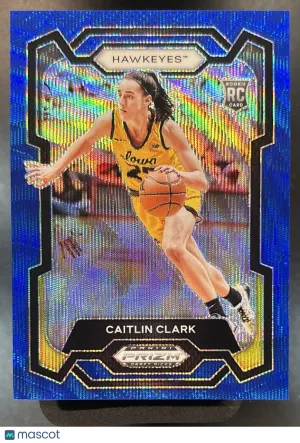 Prizm Draft Picks Collegiate Caitlin Clark Base Blue Wave Prizm #57 Iowa Hawkeyes