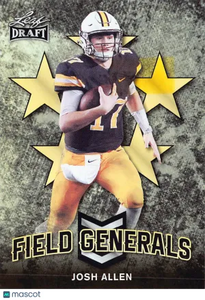 2018 Leaf Draft Field Generals Josh Allen Rookie #FG-03 Wyoming Cowboys