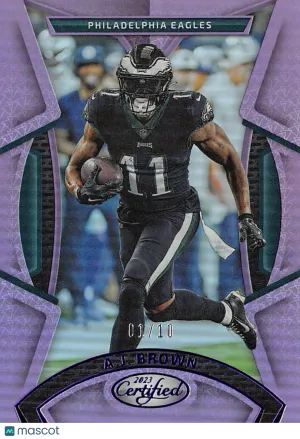 2023 Panini Certified Football A.J. Brown Purple /10 #45 Philadelphia Eagles