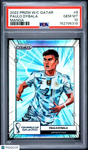 2022 Panini Prizm World Cup Qatar Manga Paulo Dybala #8 PSA 10