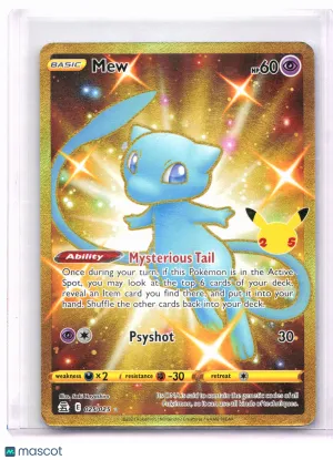 2021 Pokemon—Mew #025/025 Celebrations—Secret Rare Holo [Damaged] [Heavily Played]
