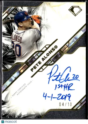 Pete Alonso 2025 Topps Diamond Icons Auto /10 New York Mets