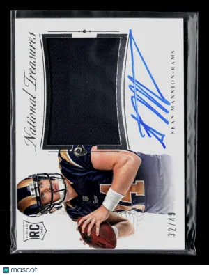 2016 Panini National Treasures Sean Mannion #RMSR-SM Autograph Patch 32/49 RC Memorabilia Auto