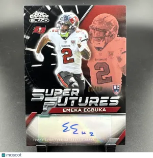 2025 Topps Chrome Black Football Emeka Egbuka #SFA-EE Black Autograph Rookie Insert Topps