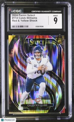 2024 Panini Select Caleb Williams Red & Yellow Shock Rookie #114 CGC 9 Chicago Bears