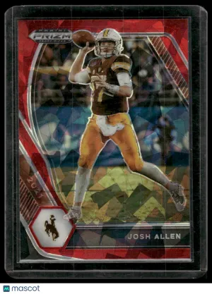 2021 Panini Prizm Draft Picks Red Mosaic Josh Allen #4 Wyoming Cowboys Football Card