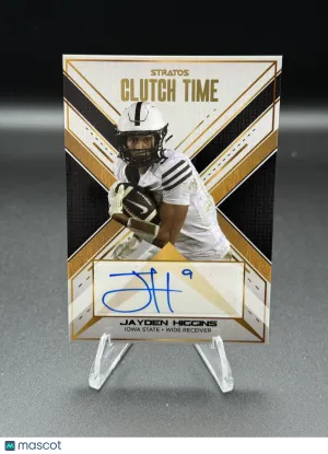 2024 Pulse Stratos Clutch Time Jayden Higgins Auto Football Card CT-JH /30 Iowa State Cyclones
