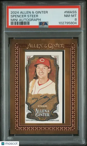 2024 Topps Allen & Ginter Mini Baseball Auto Spencer Steer PSA 8