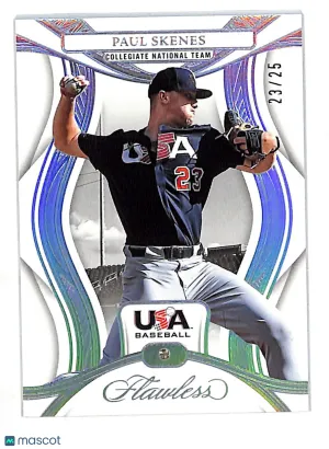 2025 Panini Flawless Baseball Paul Skenes Diamond /25 #98 USA Baseball Collegiate National Team